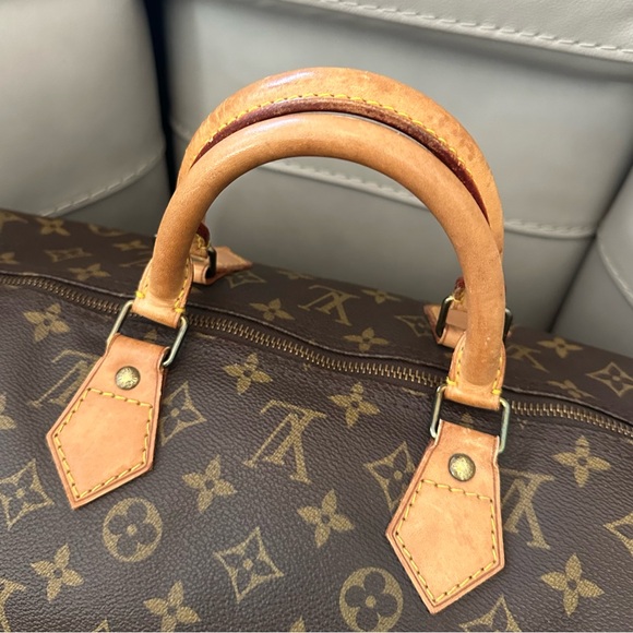 LOUIS VUITTON SPEEDY 40 MONOGRAM CANVAS VACHETTA LEATHER TOTE SATCHEL TRAVEL BAG - Picture 2 of 16